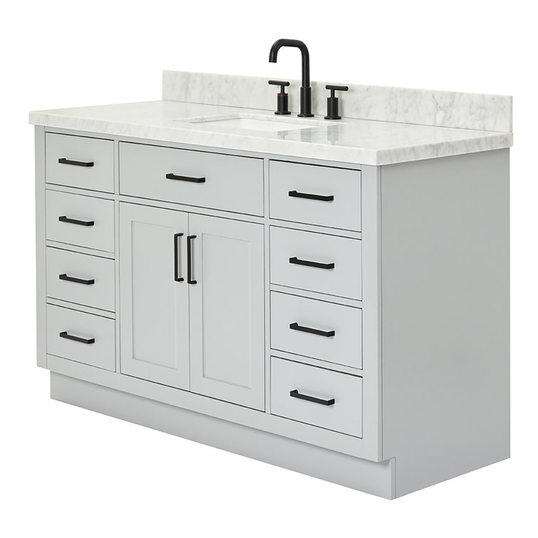 Hepburn 55" Gray Freestanding Single Basin Vanity Set