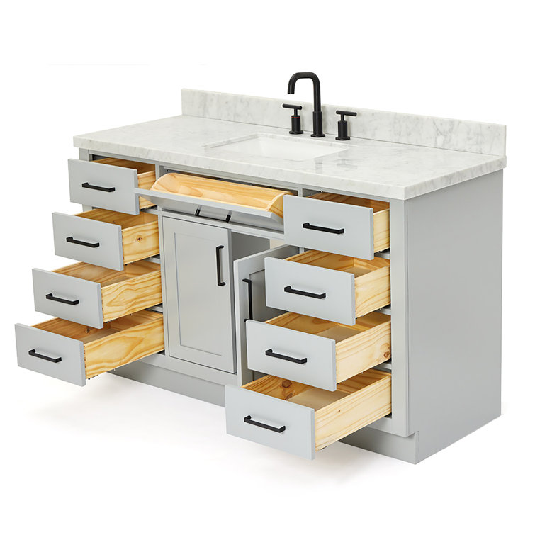 Hepburn 55" Gray Freestanding Single Basin Vanity Set