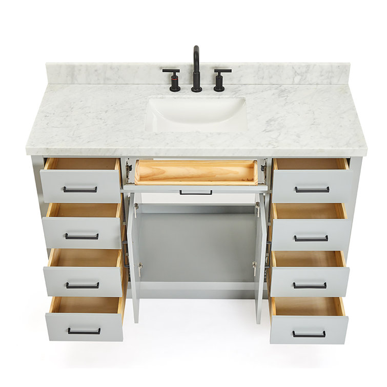 Hepburn 55" Gray Freestanding Single Basin Vanity Set