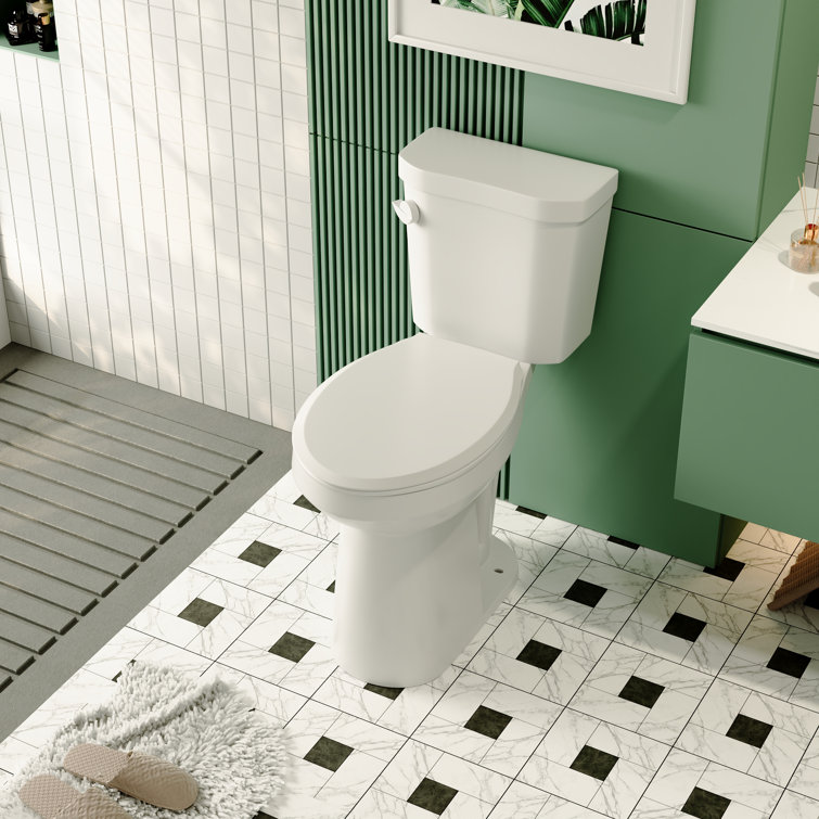 21-Inch White Ceramic Elongated High Efficiency Toilet