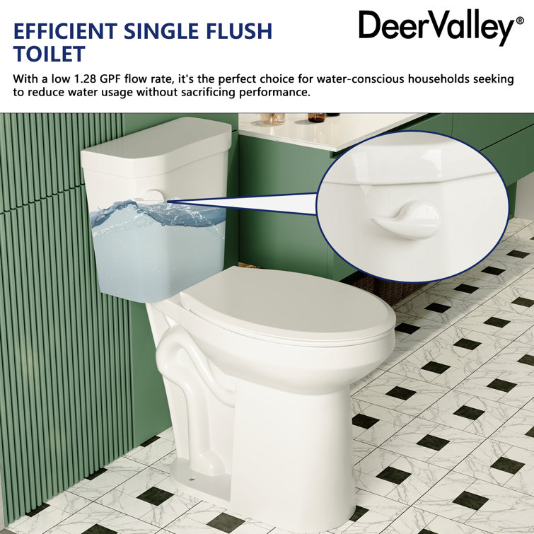 21-Inch White Ceramic Elongated High Efficiency Toilet