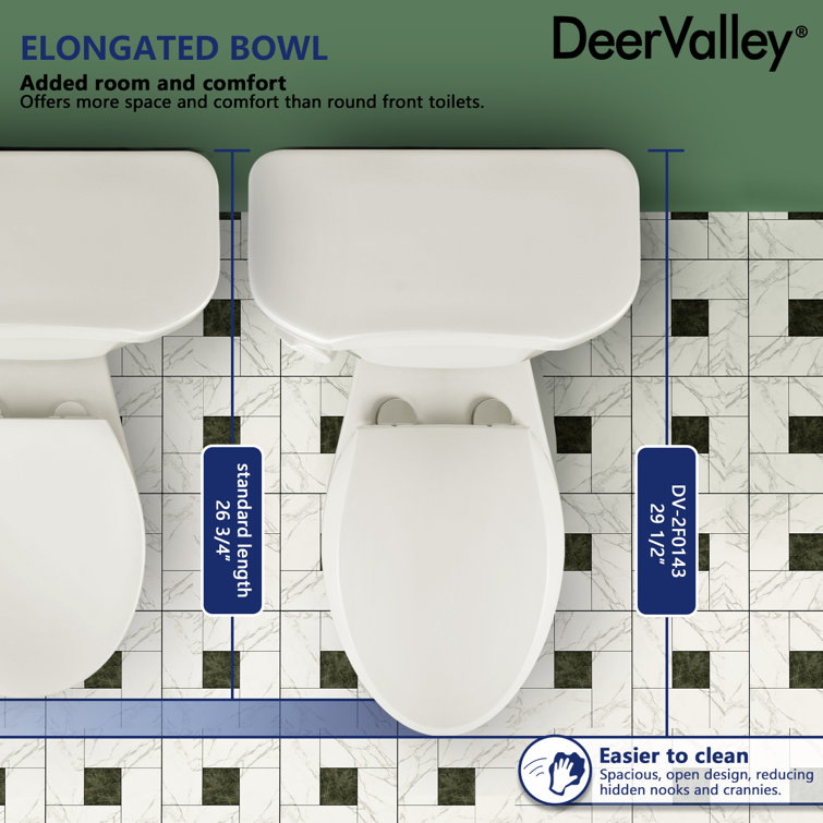 21-Inch White Ceramic Elongated High Efficiency Toilet
