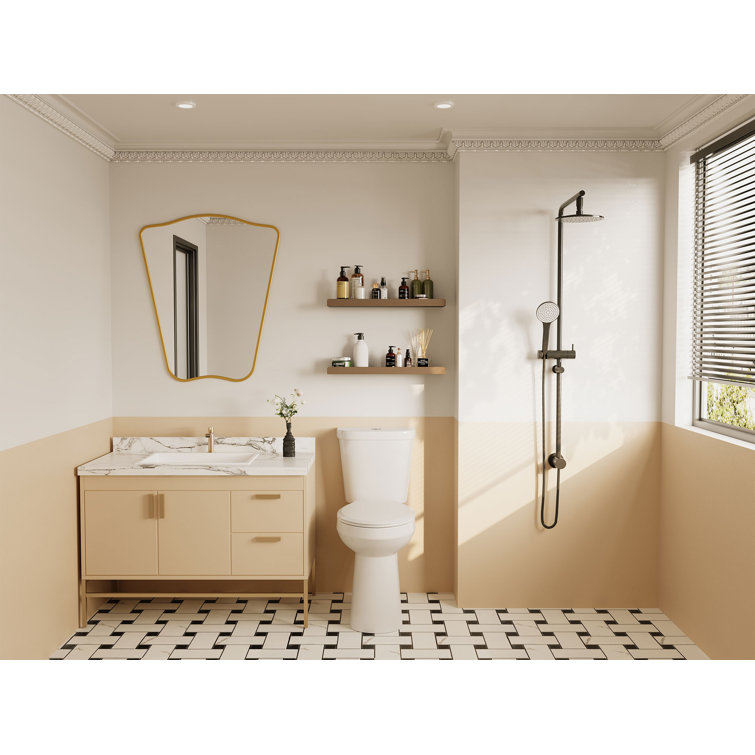 21'' White Ceramic Dual-Flush Elongated Two-Piece Toilet with Seat