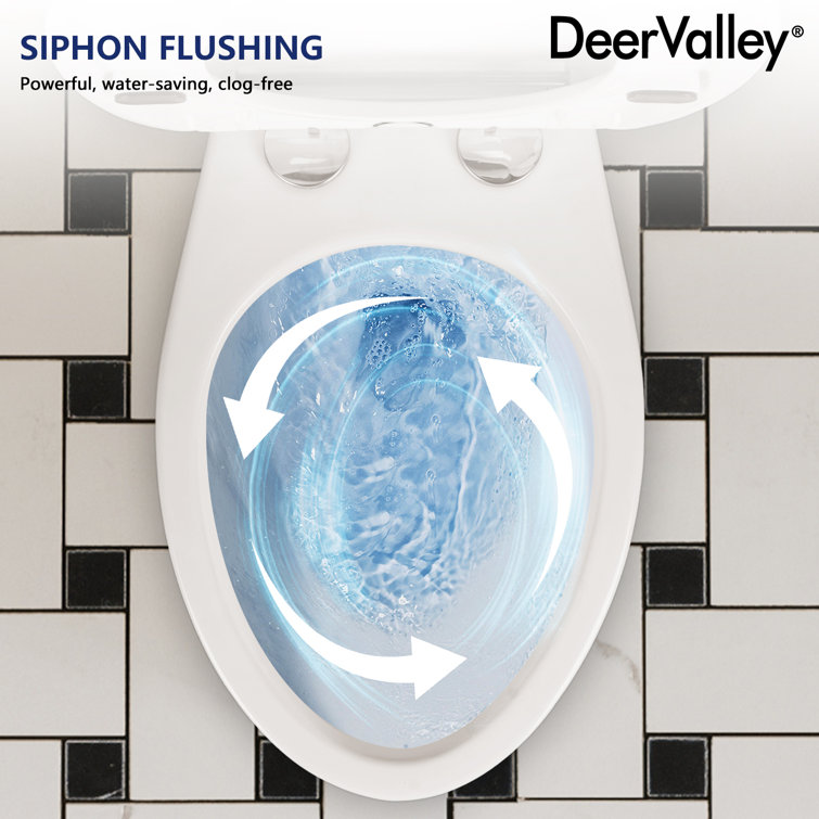 21'' White Ceramic Dual-Flush Elongated Two-Piece Toilet with Seat