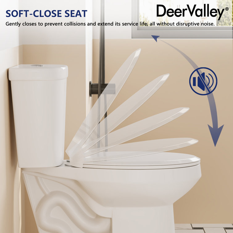 21'' White Ceramic Dual-Flush Elongated Two-Piece Toilet with Seat