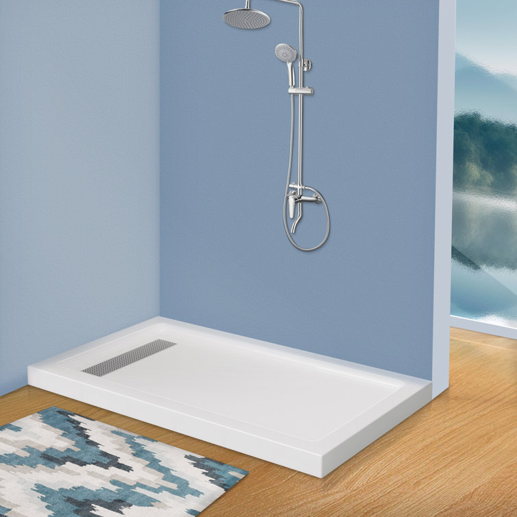 White Acrylic 60'' x 36'' Rectangle Shower Base