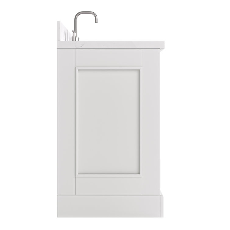 Stafford 42'' White Freestanding Single Bathroom Vanity with Marble Top