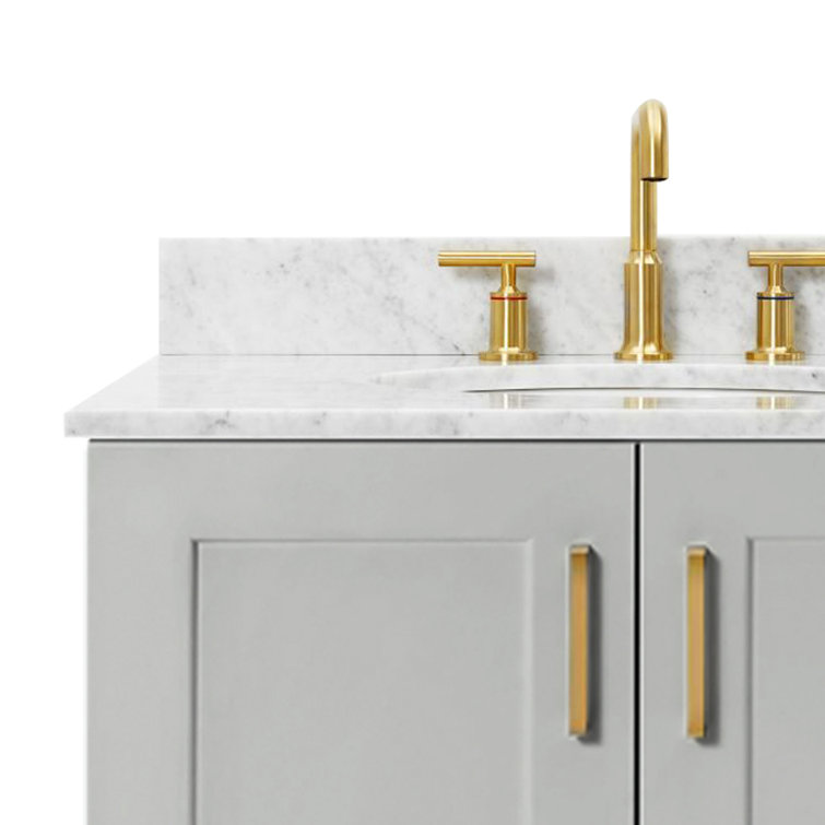 Gray 43" Freestanding Single Basin Vanity with Marble Top