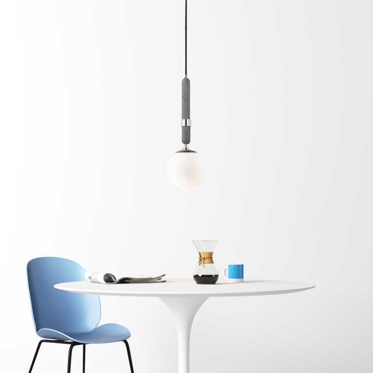 Harley Polished Nickel Single Light Glass Pendant