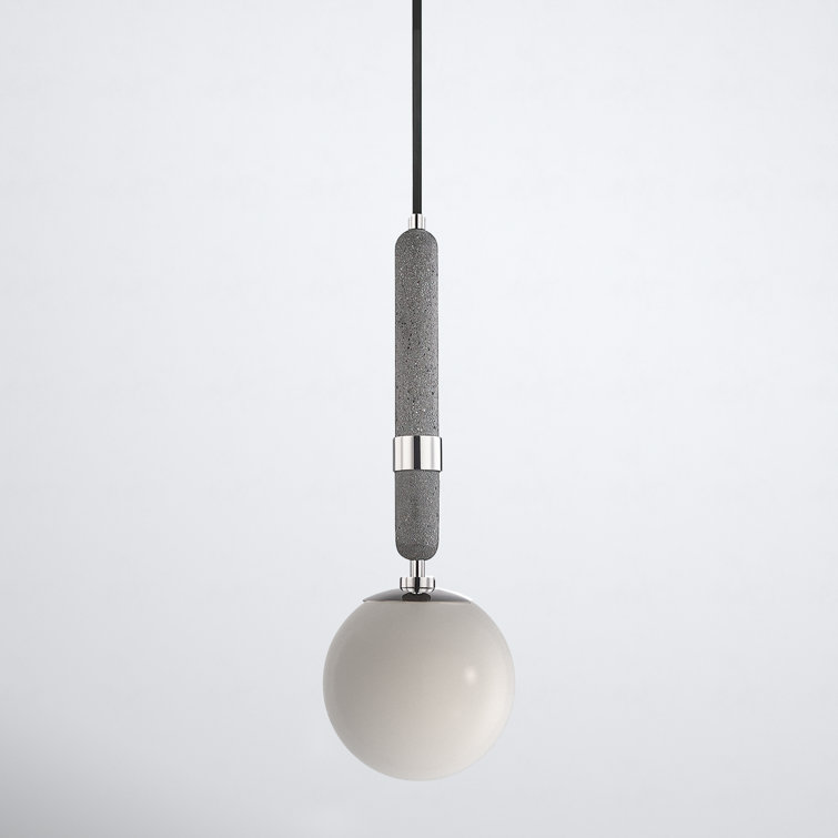 Harley Polished Nickel Single Light Glass Pendant