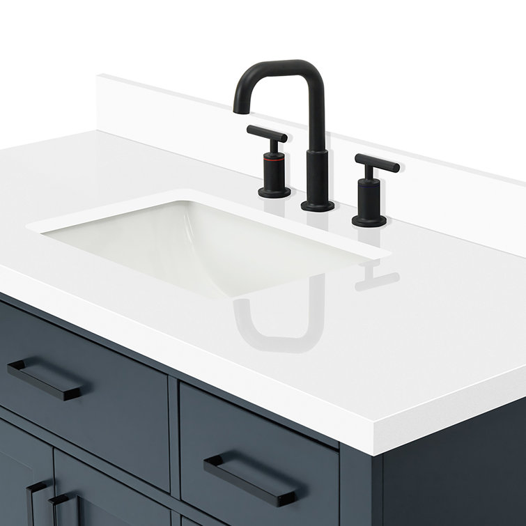 Midnight Blue 49" Freestanding Single Vanity with White Quartz Top