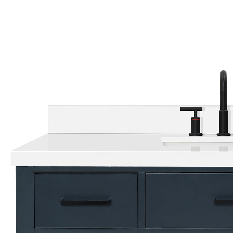 Midnight Blue 49" Freestanding Single Vanity with White Quartz Top