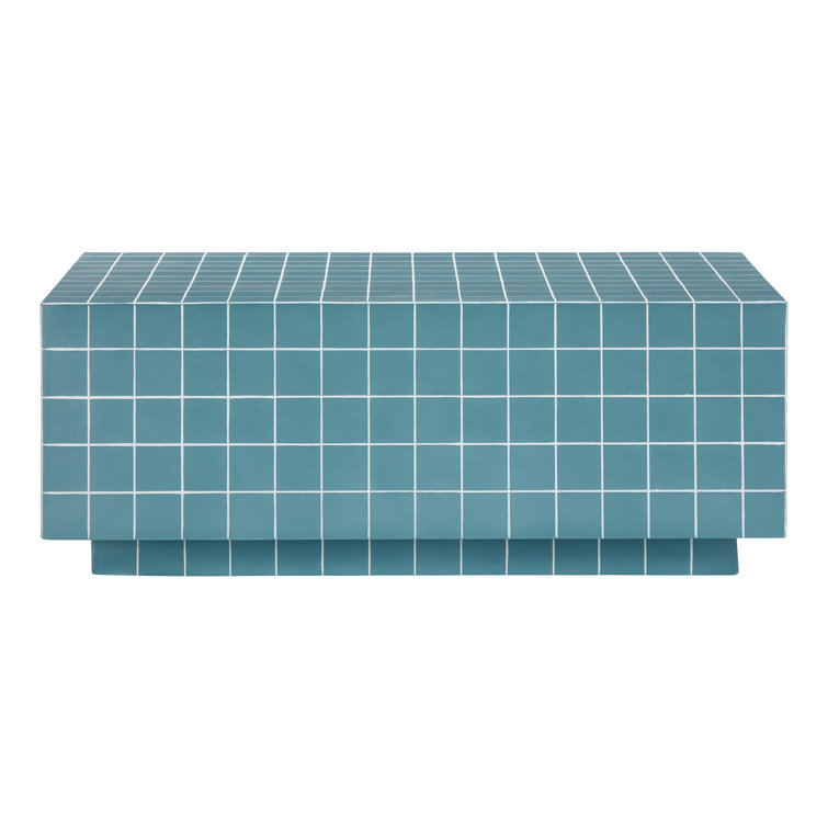 Blue Rectangular Tile Indoor/Outdoor Coffee Table