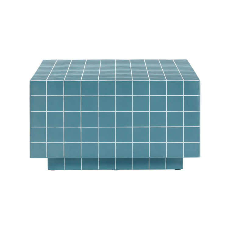 Blue Rectangular Tile Indoor/Outdoor Coffee Table