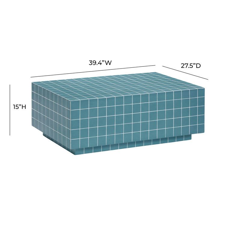 Blue Rectangular Tile Indoor/Outdoor Coffee Table