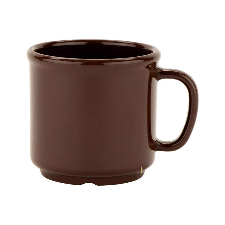 Brown Shatter-Resistant 12oz Plastic Coffee Mug