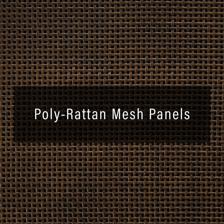Kenji Handwoven Poly-Rattan 40'' Brown Media Console with Vinyl Storage
