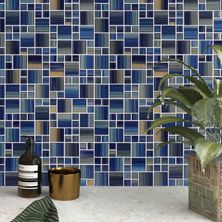 Coral Blue Glass Mosaic Tile for Walls and Floors