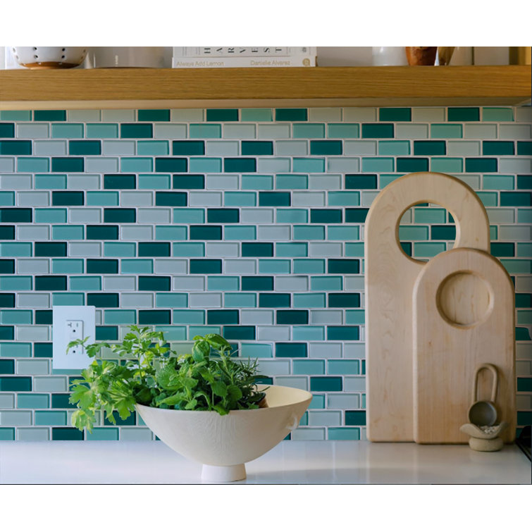 Coral Green Glass Mosaic Tile for Walls and Backsplashes
