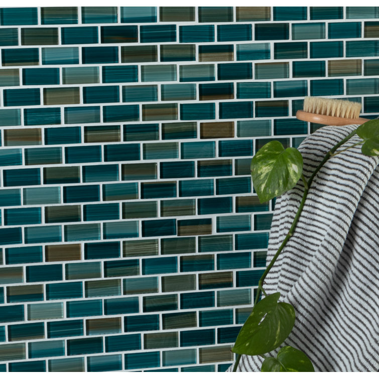 Lagoon Green Hand-Painted Glass Mosaic Tile for Walls and Pools