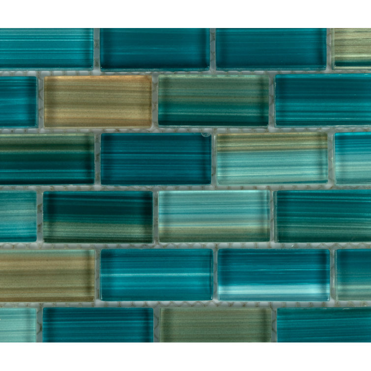 Lagoon Green Hand-Painted Glass Mosaic Tile for Walls and Pools