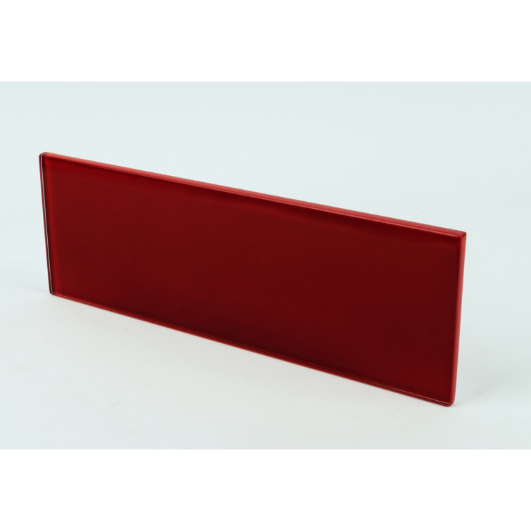 Premium 4" x 12" Polished Red Glass Subway Tile