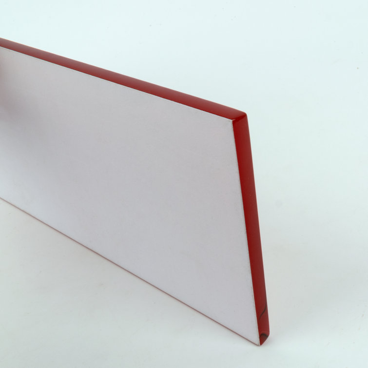 Premium 4" x 12" Polished Red Glass Subway Tile