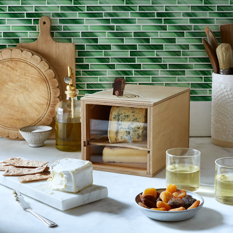 Green Hand-Painted Glass Mosaic Tile for Walls