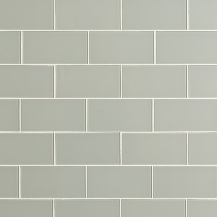Soft Gray 3'' x 6'' Glass Peel and Stick Subway Tile