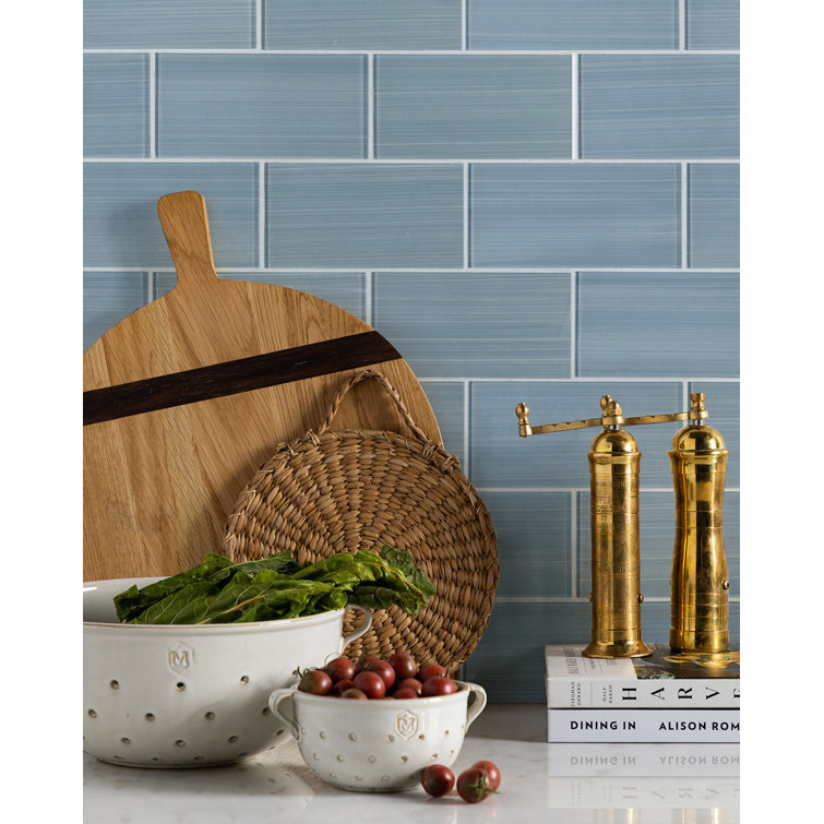 Soft Gray Hand-Painted Glass Mosaic Bathroom Wall Tile