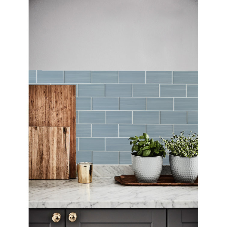 Soft Gray Hand-Painted Glass Mosaic Bathroom Wall Tile
