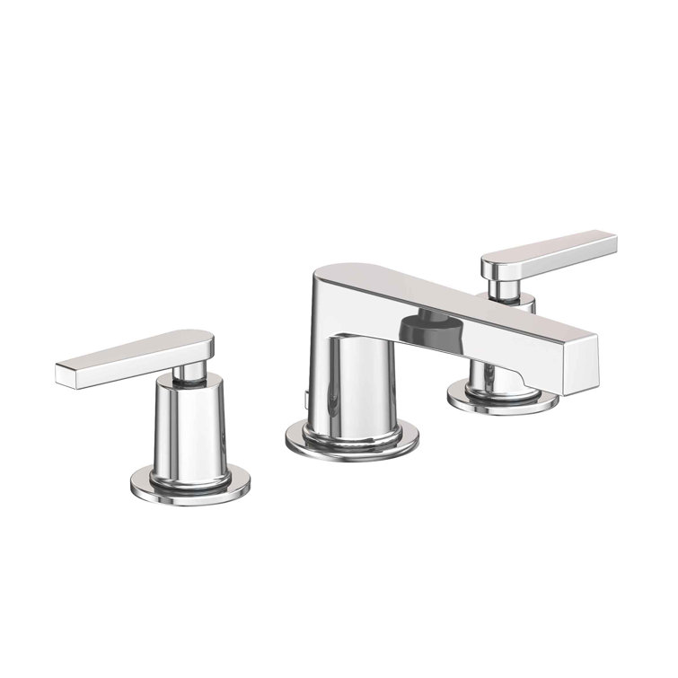 Polished Chrome Widespread Bathroom Faucet with Lever Handles