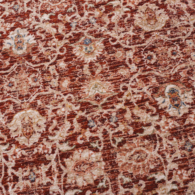 Warwick Oxblood Red Synthetic 5'3" x 7'6" Hand-Knotted Area Rug