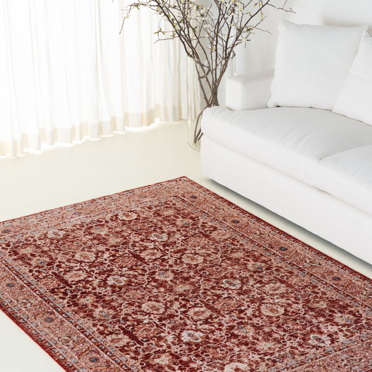 Warwick Oxblood Red Synthetic 5'3" x 7'6" Hand-Knotted Area Rug