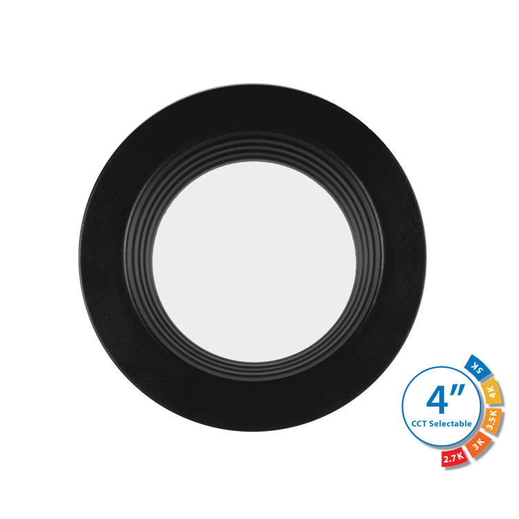 4-Inch Black Selectable CCT Dimmable LED Recessed Downlight