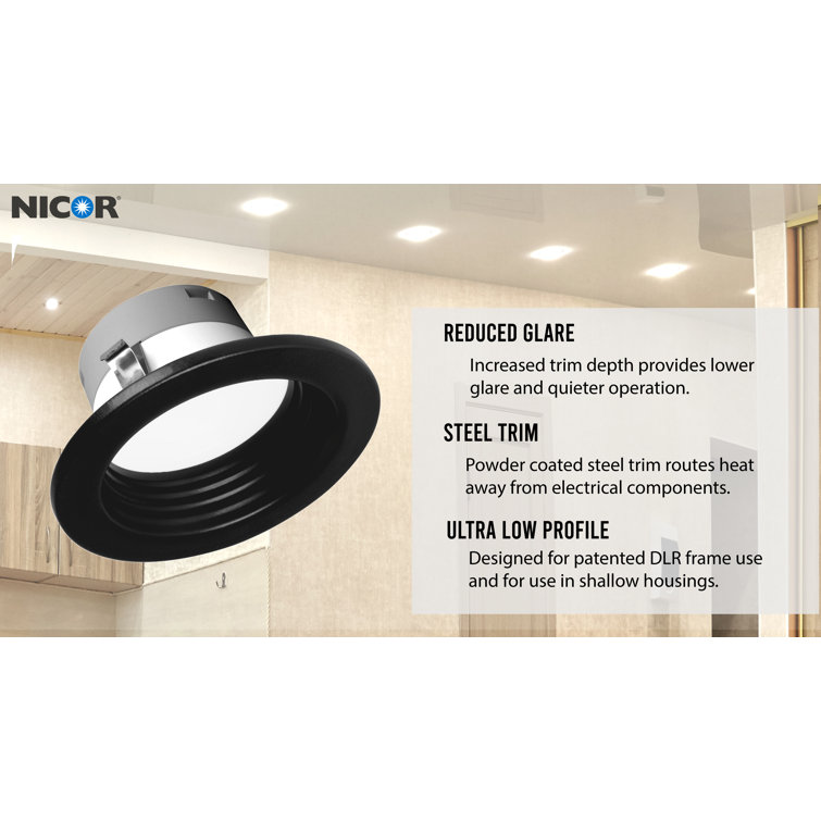 4-Inch Black Selectable CCT Dimmable LED Recessed Downlight