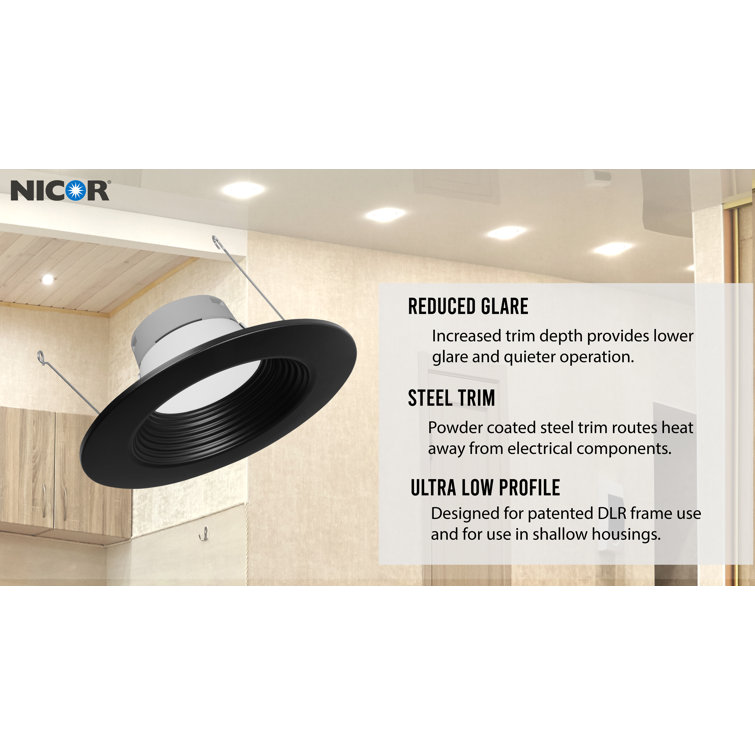 Black 6'' Dimmable LED Retrofit Recessed Lighting Kit