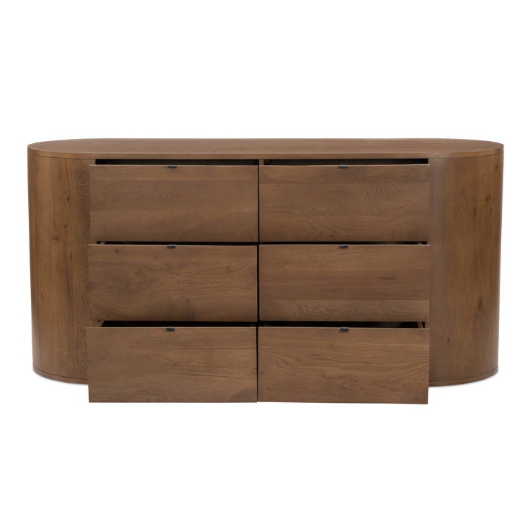 Scandinavian Solid Oak 6-Drawer Dresser with Soft-Close and Felt-Lined Drawers