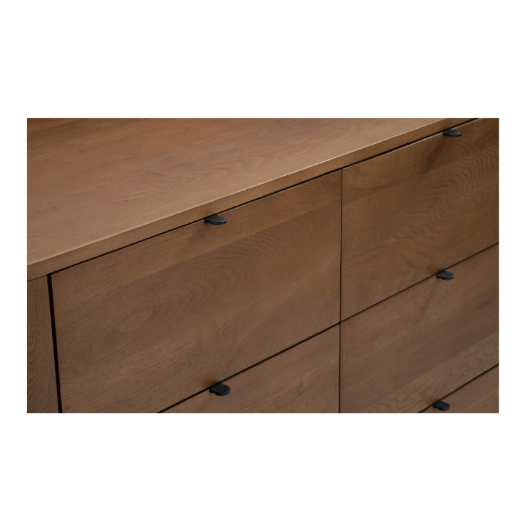 Scandinavian Solid Oak 6-Drawer Dresser with Soft-Close and Felt-Lined Drawers