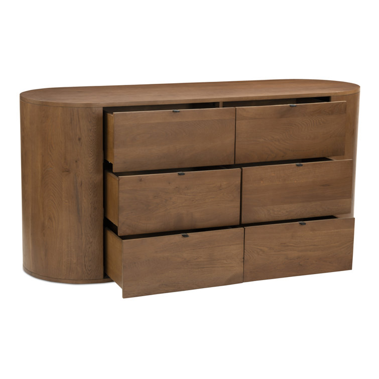 Scandinavian Solid Oak 6-Drawer Dresser with Soft-Close and Felt-Lined Drawers