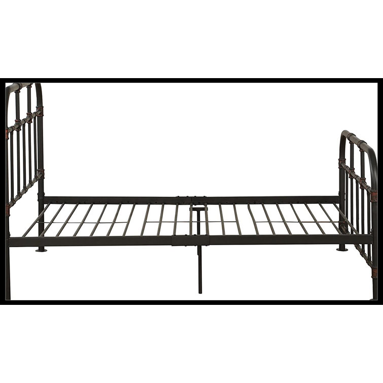 Sandy Gray Industrial Metal Full Bed with Slats