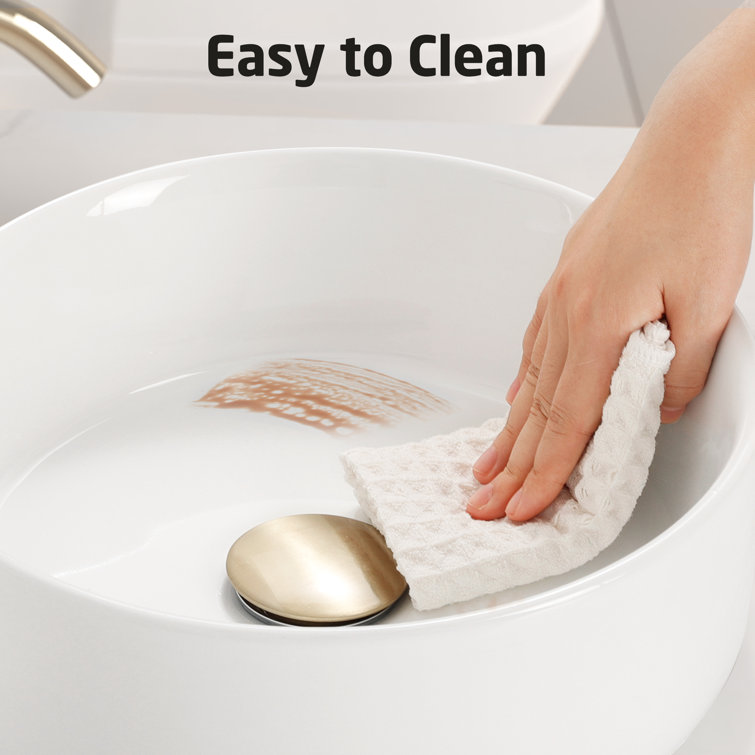 12'' White Ceramic Circular Vessel Bathroom Sink