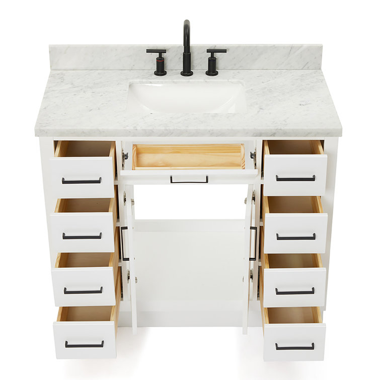 Hepburn 43" White Marble Top Single Basin Vanity