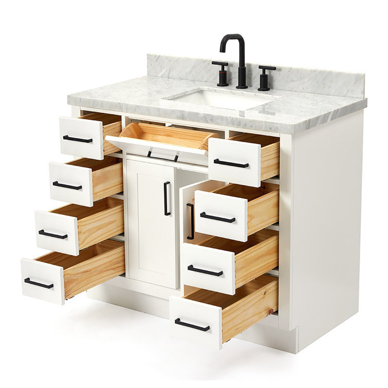 Hepburn 43" White Marble Top Single Basin Vanity