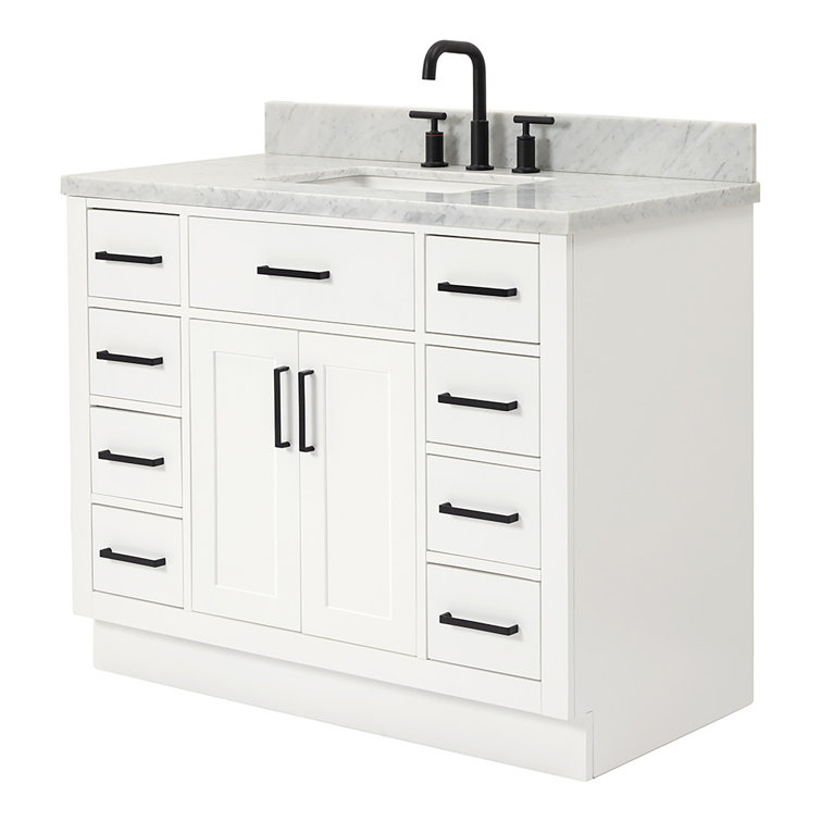 Hepburn 43" White Marble Top Single Basin Vanity