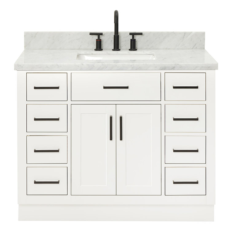 Hepburn 43" White Marble Top Single Basin Vanity