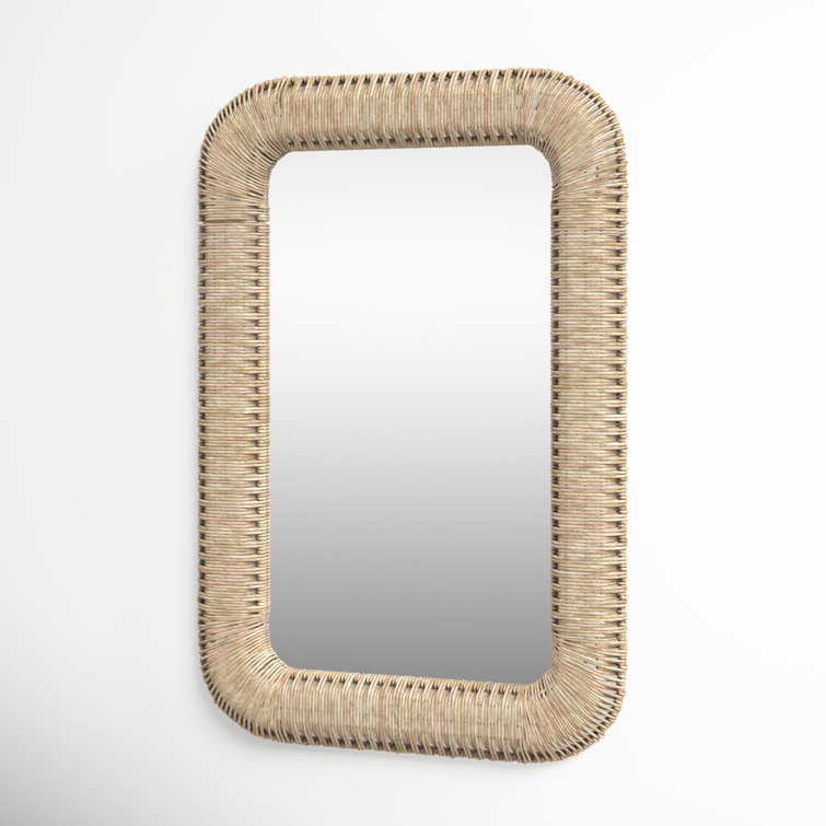 Raelyn Natural Corn Rope Wrapped Rectangular Wall Mirror