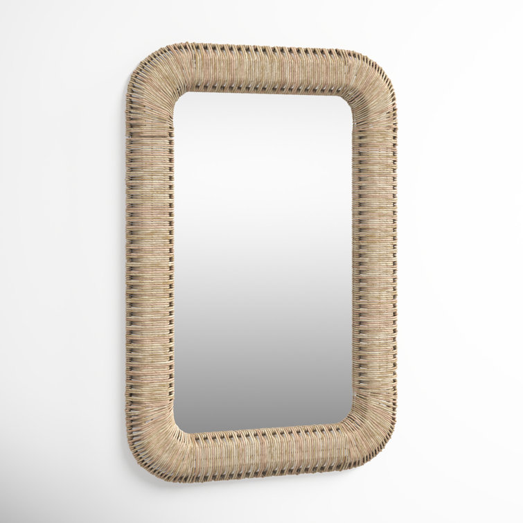 Raelyn Natural Corn Rope Wrapped Rectangular Wall Mirror