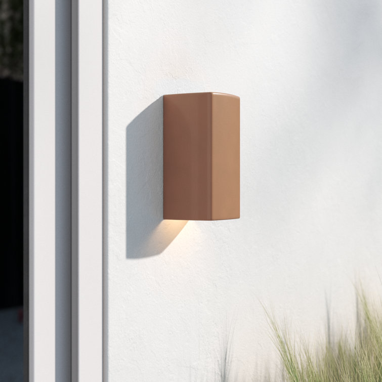 Adobe Ceramic Hardwired Outdoor Wall Light Fixture