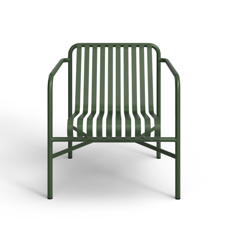Dark Green Powder Coated Steel Outdoor Armchair
